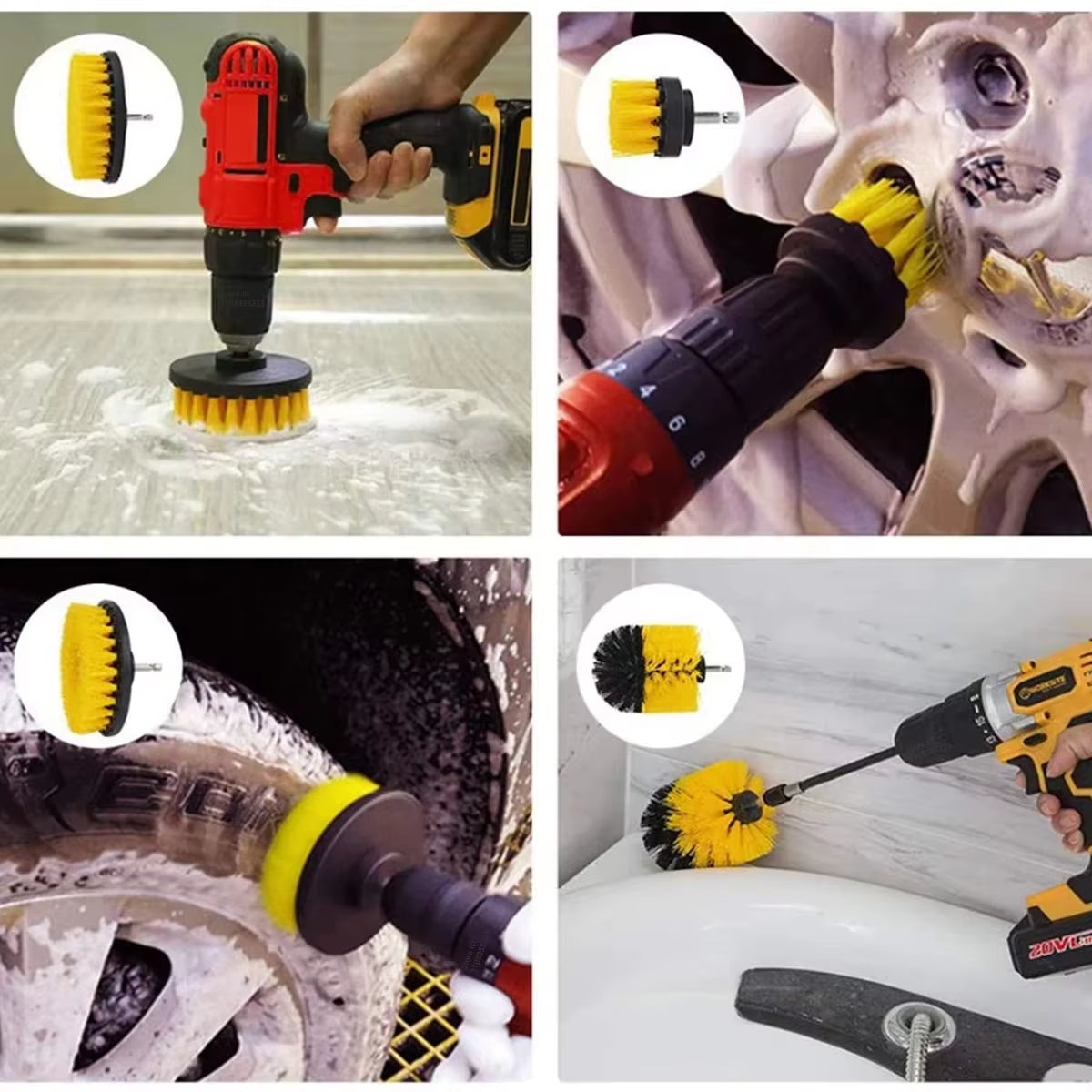 ZOPOSON Ultimate Car Cleaning Kit: Drill Detailing Brush Set with Air Conditioner Vent Tools & Polishing Towels for a Showroom Shine