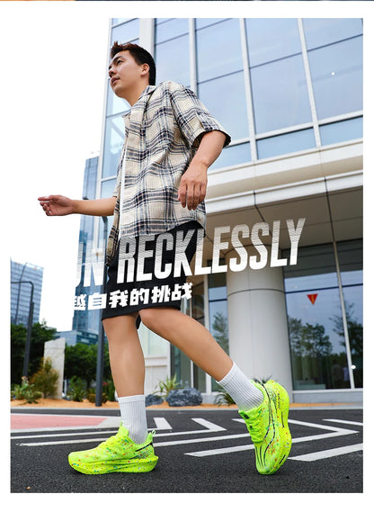 Marathon Carbon Plate Air Cushion Men Sports Running Shoes Breathable Lightweight Women's Comfortable Athletic Nonskid Sneakers