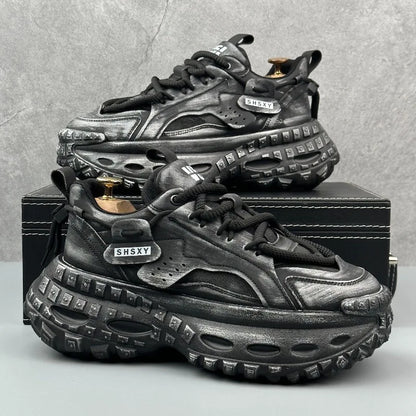 Men's Thick Sole Sneakers Fashion Casual Shoes Designer Platform Height Increasing Sports Shoes for Men Street Style Tennis Shoe