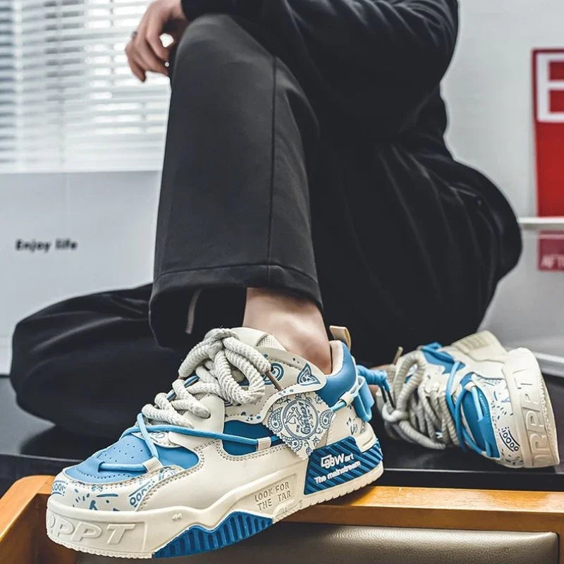 Men's Sneakers High Quality Outdoor Casual Shoes Lace-up Mens Vulcanized Shoes Breathable Wear-resistant Tennis Shoes Zapatillas