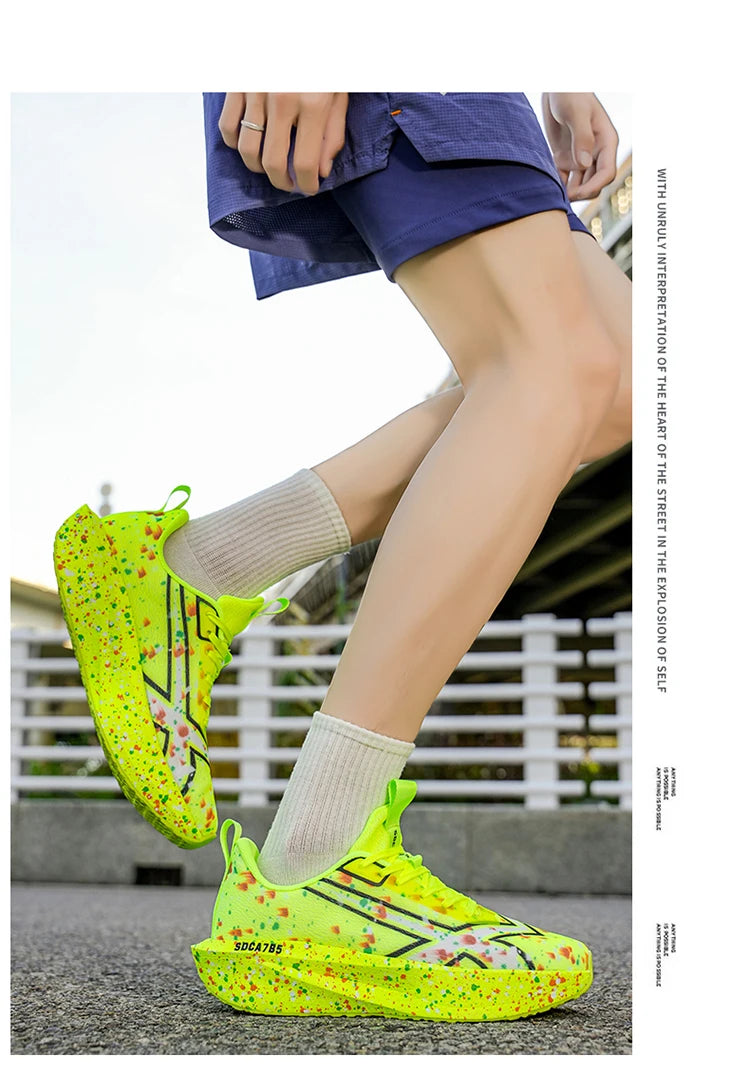 Men Sports Running Shoes Casual Marathon Breathable Lightweight Women's Comfortable Athletic Nonskid Walking Sneakers Outdoors