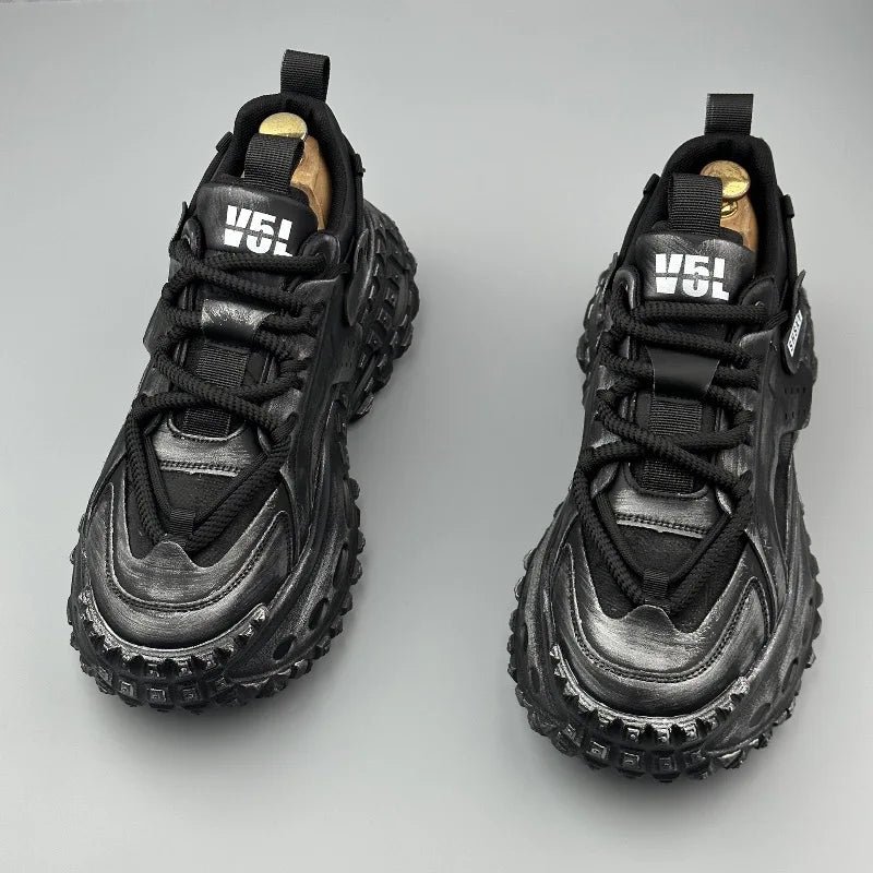 Men's Thick Sole Sneakers Fashion Casual Shoes Designer Platform Height Increasing Sports Shoes for Men Street Style Tennis Shoe
