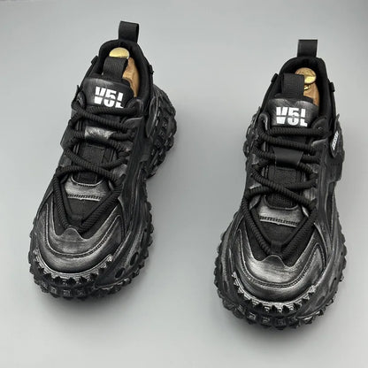 Men's Thick Sole Sneakers Fashion Casual Shoes Designer Platform Height Increasing Sports Shoes for Men Street Style Tennis Shoe