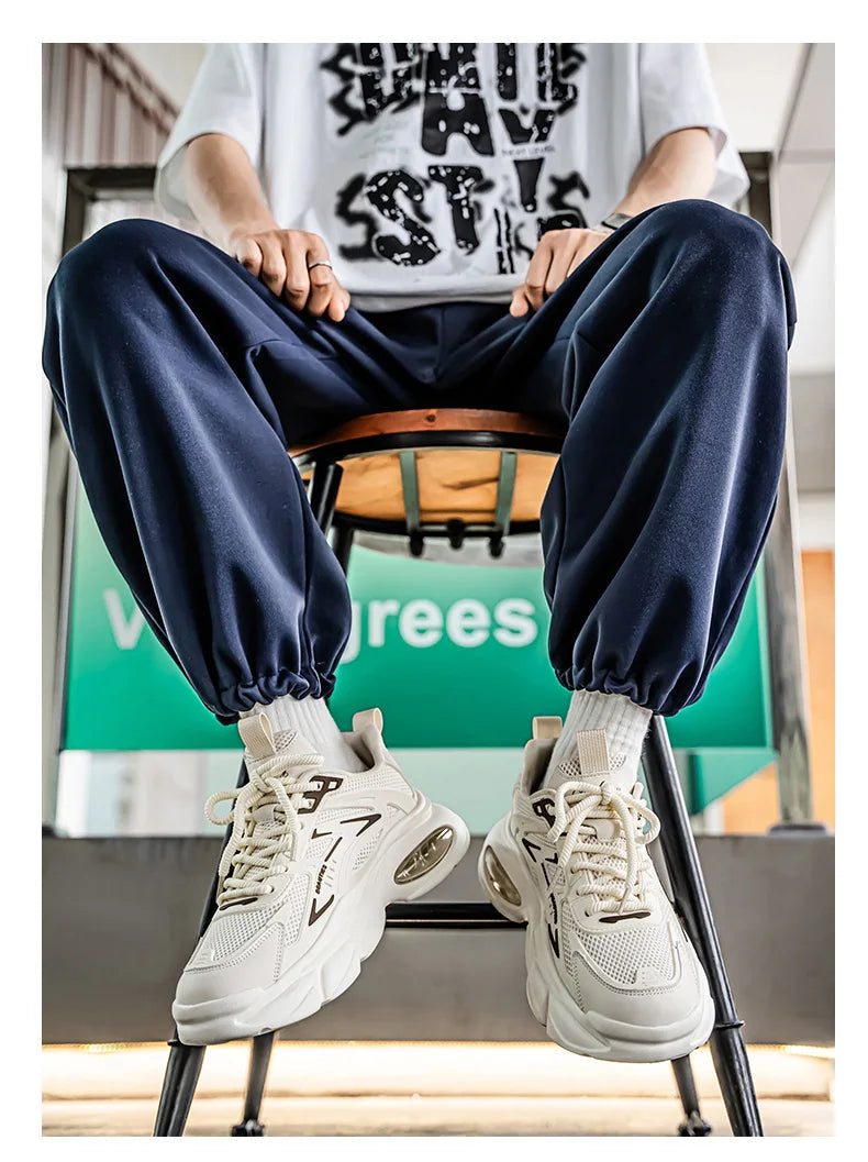 Men's Low-Top Sneakers for Autumn 2025 - Breathable Mesh, Slip-Resistant Thick-Sole Running Shoes, Trendy Outdoor Casual Shoes‌