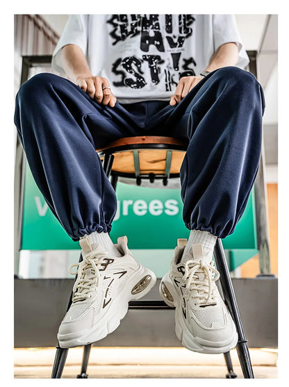 Men's Low-Top Sneakers for Autumn 2025 - Breathable Mesh, Slip-Resistant Thick-Sole Running Shoes, Trendy Outdoor Casual Shoes‌