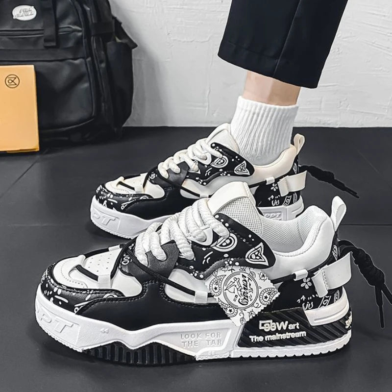 Men's Sneakers High Quality Outdoor Casual Shoes Lace-up Mens Vulcanized Shoes Breathable Wear-resistant Tennis Shoes Zapatillas