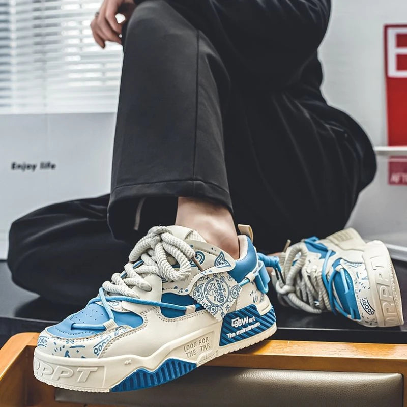 Men's Sneakers High Quality Outdoor Casual Shoes Lace-up Mens Vulcanized Shoes Breathable Wear-resistant Tennis Shoes Zapatillas