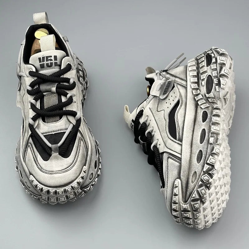 Men's Thick Sole Sneakers Fashion Casual Shoes Designer Platform Height Increasing Sports Shoes for Men Street Style Tennis Shoe