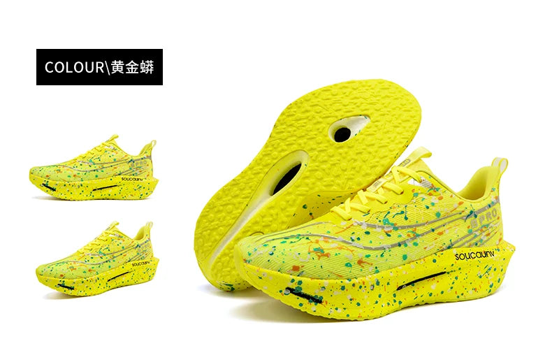 Marathon Carbon Plate Air Cushion Men Sports Running Shoes Breathable Lightweight Women's Comfortable Athletic Nonskid Sneakers