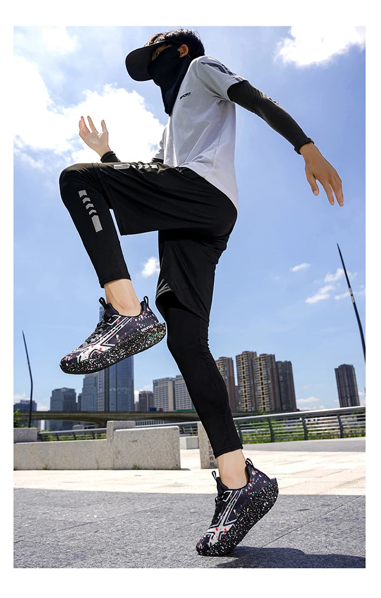 Men Sports Running Shoes Casual Marathon Breathable Lightweight Women's Comfortable Athletic Nonskid Walking Sneakers Outdoors