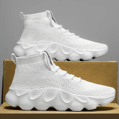 Trainers Breathable Soft Sole Sports Casual Shoes Fashion Lace-up Thick-soled White Shoes Tenis Masculino Mens White Sneakers