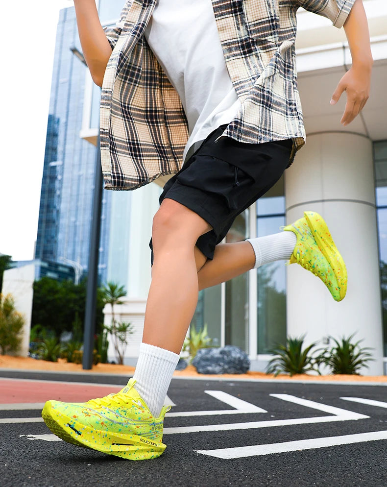 Marathon Carbon Plate Air Cushion Men Sports Running Shoes Breathable Lightweight Women's Comfortable Athletic Nonskid Sneakers