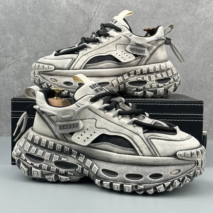 Men's Thick Sole Sneakers Fashion Casual Shoes Designer Platform Height Increasing Sports Shoes for Men Street Style Tennis Shoe