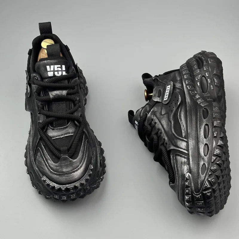 Men's Thick Sole Sneakers Fashion Casual Shoes Designer Platform Height Increasing Sports Shoes for Men Street Style Tennis Shoe