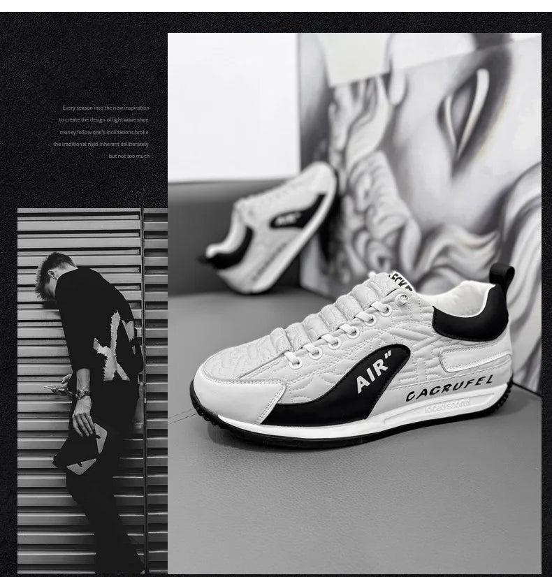 2025 New Men Sneakers Fashion Thick Sole Men Casual Shoes Luxury Breathable Outdoor Male Running Shoes Lace-Up Mens tennis Shoes