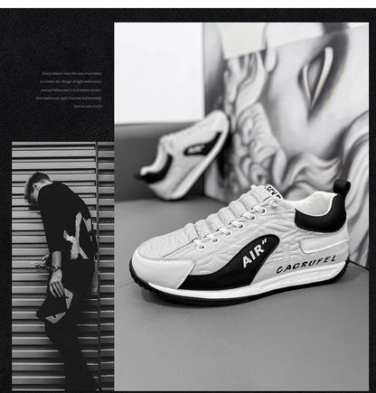 2025 New Men Sneakers Fashion Thick Sole Men Casual Shoes Luxury Breathable Outdoor Male Running Shoes Lace-Up Mens tennis Shoes