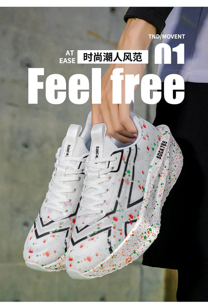 Men Sports Running Shoes Casual Marathon Breathable Lightweight Women's Comfortable Athletic Nonskid Walking Sneakers Outdoors