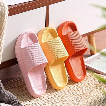 Women Thick Platform Cloud Slippers Summer Beach Eva Soft Sole Slide Sandals Leisure Men Ladies Indoor Bathroom Anti-slip Shoes