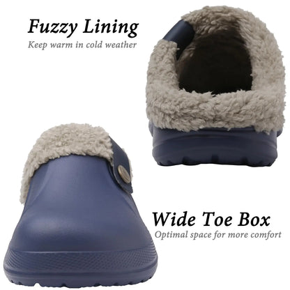 Asgard Winter Fur Furry Slippers For Men Outdoor Fashion Waterproof Plush Cotton Slippers Indoor Warm Cozy Non-slip Home Shoes