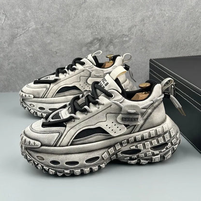 Men's Thick Sole Sneakers Fashion Casual Shoes Designer Platform Height Increasing Sports Shoes for Men Street Style Tennis Shoe
