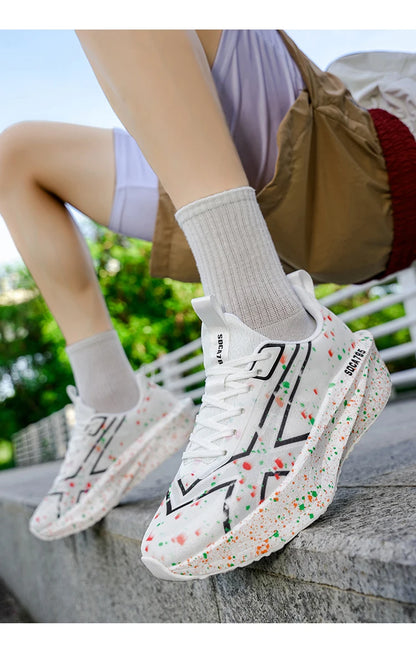 Men Sports Running Shoes Casual Marathon Breathable Lightweight Women's Comfortable Athletic Nonskid Walking Sneakers Outdoors