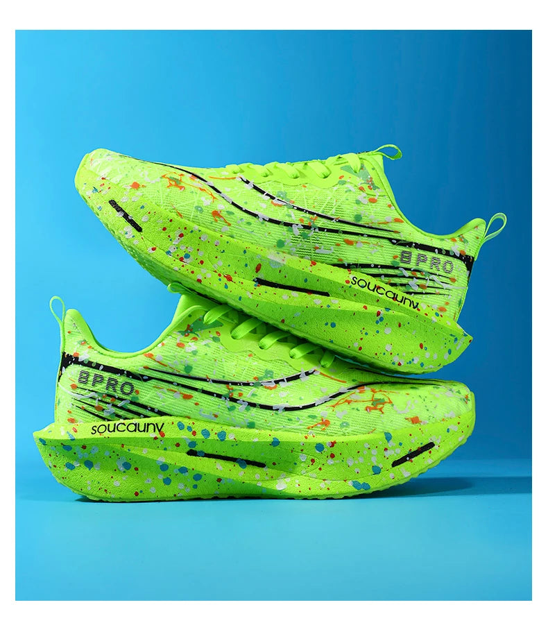 Marathon Carbon Plate Air Cushion Men Sports Running Shoes Breathable Lightweight Women's Comfortable Athletic Nonskid Sneakers