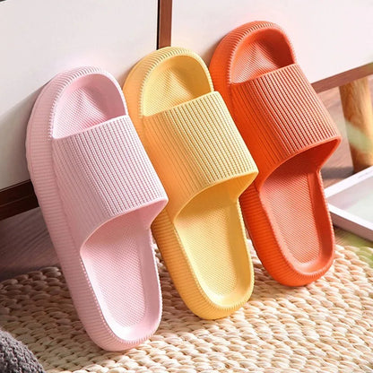 Women Thick Platform Cloud Slippers Summer Beach Eva Soft Sole Slide Sandals Leisure Men Ladies Indoor Bathroom Anti-slip Shoes