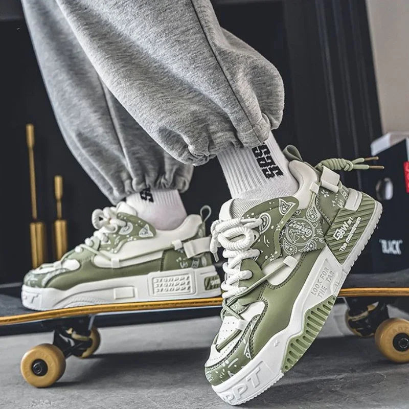 Men's Sneakers High Quality Outdoor Casual Shoes Lace-up Mens Vulcanized Shoes Breathable Wear-resistant Tennis Shoes Zapatillas