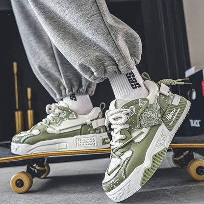 Men's Sneakers High Quality Outdoor Casual Shoes Lace-up Mens Vulcanized Shoes Breathable Wear-resistant Tennis Shoes Zapatillas