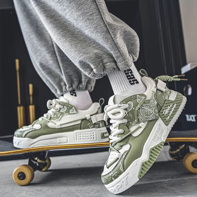 Men's Sneakers High Quality Outdoor Casual Shoes Lace-up Mens Vulcanized Shoes Breathable Wear-resistant Tennis Shoes Zapatillas