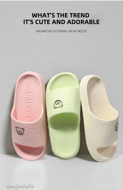 Summer Home Use EVA Slippers for Women Cute Cartoon Design Indoor Comfortable Slip-On Shoes