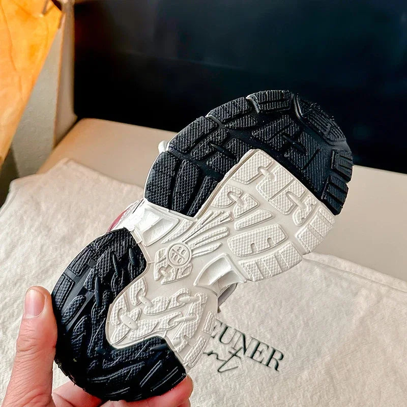 Students Sneakers Mesh Breathable Boys Girls Running Shoes Thick Soft Sole 2025 New Fashion Kids Casual Sports Shoes Non-slip