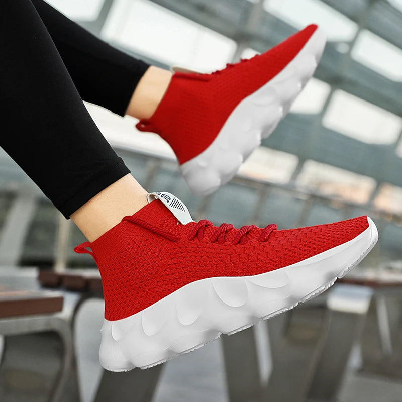 Trainers Breathable Soft Sole Sports Casual Shoes Fashion Lace-up Thick-soled White Shoes Tenis Masculino Mens White Sneakers