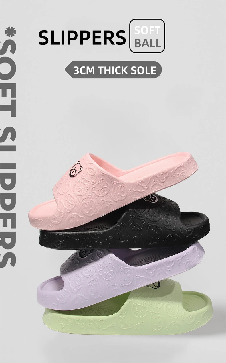 Summer Home Use EVA Slippers for Women Cute Cartoon Design Indoor Comfortable Slip-On Shoes