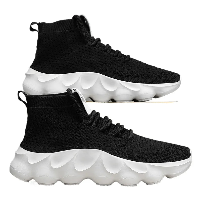 Trainers Breathable Soft Sole Sports Casual Shoes Fashion Lace-up Thick-soled White Shoes Tenis Masculino Mens White Sneakers