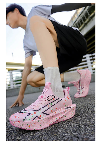 Men Sports Running Shoes Casual Marathon Breathable Lightweight Women's Comfortable Athletic Nonskid Walking Sneakers Outdoors