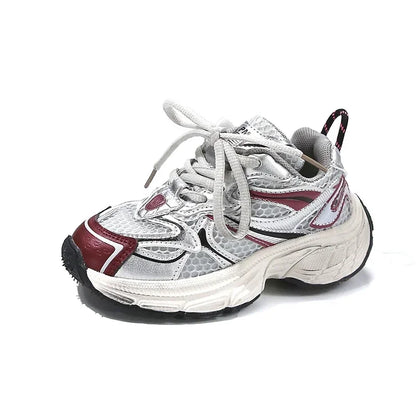 Students Sneakers Mesh Breathable Boys Girls Running Shoes Thick Soft Sole 2025 New Fashion Kids Casual Sports Shoes Non-slip