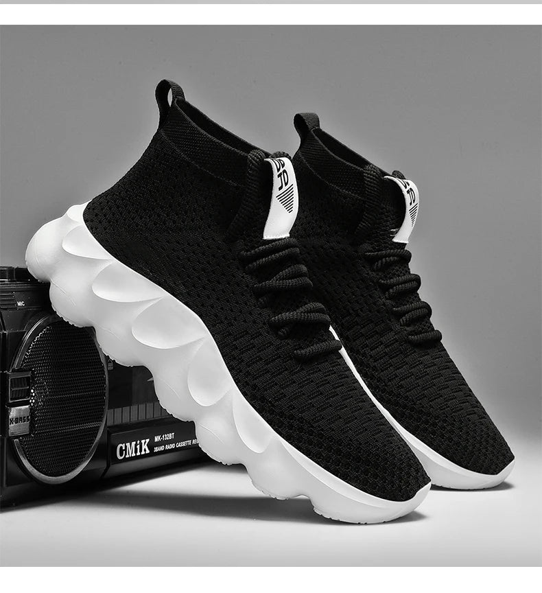 Trainers Breathable Soft Sole Sports Casual Shoes Fashion Lace-up Thick-soled White Shoes Tenis Masculino Mens White Sneakers