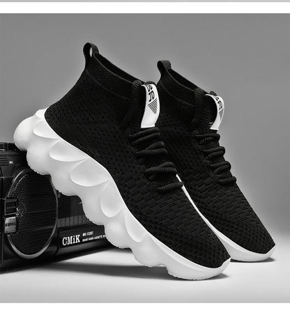 Trainers Breathable Soft Sole Sports Casual Shoes Fashion Lace-up Thick-soled White Shoes Tenis Masculino Mens White Sneakers
