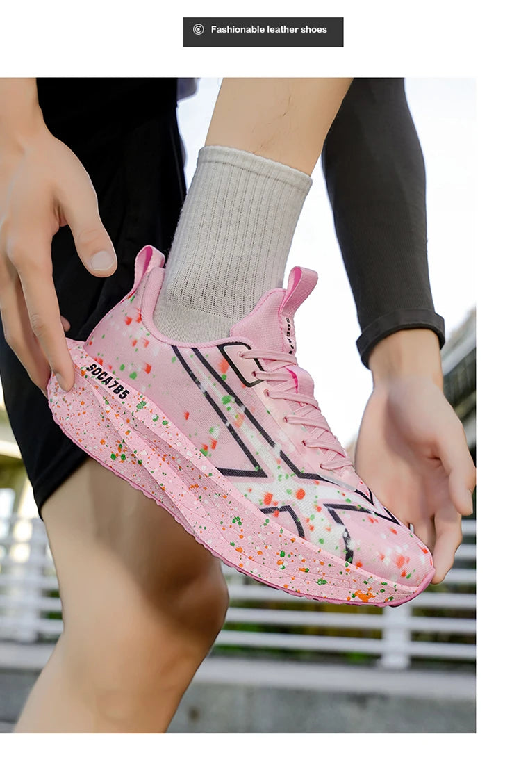 Men Sports Running Shoes Casual Marathon Breathable Lightweight Women's Comfortable Athletic Nonskid Walking Sneakers Outdoors