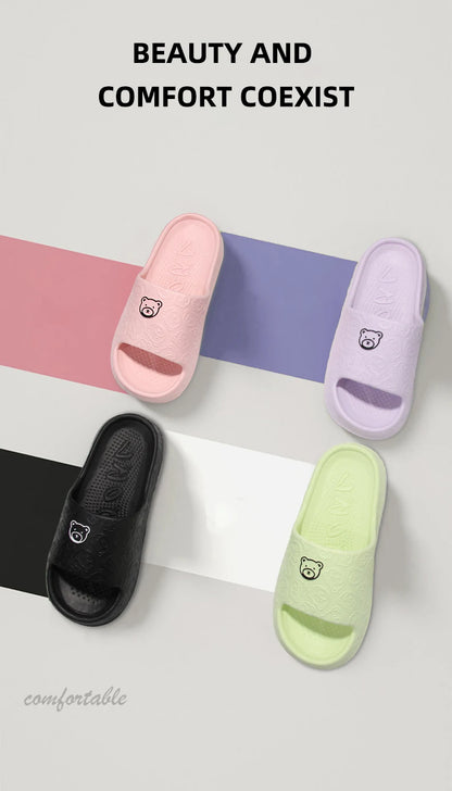 Summer Home Use EVA Slippers for Women Cute Cartoon Design Indoor Comfortable Slip-On Shoes