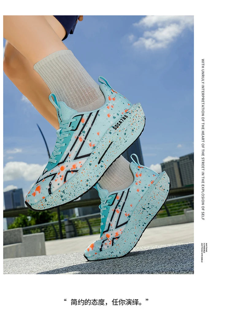 Men Sports Running Shoes Casual Marathon Breathable Lightweight Women's Comfortable Athletic Nonskid Walking Sneakers Outdoors