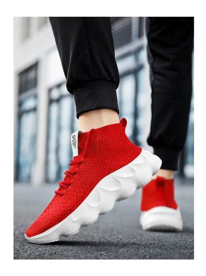 Trainers Breathable Soft Sole Sports Casual Shoes Fashion Lace-up Thick-soled White Shoes Tenis Masculino Mens White Sneakers
