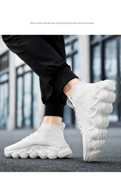 Trainers Breathable Soft Sole Sports Casual Shoes Fashion Lace-up Thick-soled White Shoes Tenis Masculino Mens White Sneakers