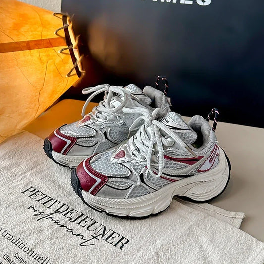 Students Sneakers Mesh Breathable Boys Girls Running Shoes Thick Soft Sole 2025 New Fashion Kids Casual Sports Shoes Non-slip