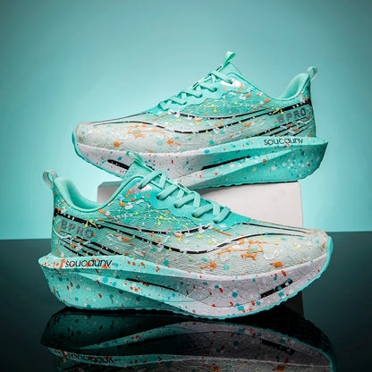 Marathon Carbon Plate Air Cushion Men Sports Running Shoes Breathable Lightweight Women's Comfortable Athletic Nonskid Sneakers