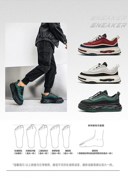 Men's Shoe Breathable Leather Casual Shoes Thick Soled Casual Sneakers Outdoor Running Sneakers Tennis Soft Soles Male Sneakers